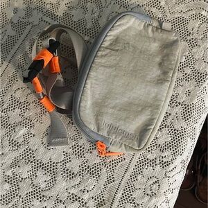 lululemon Light Grey and Orange Crossbody Bag